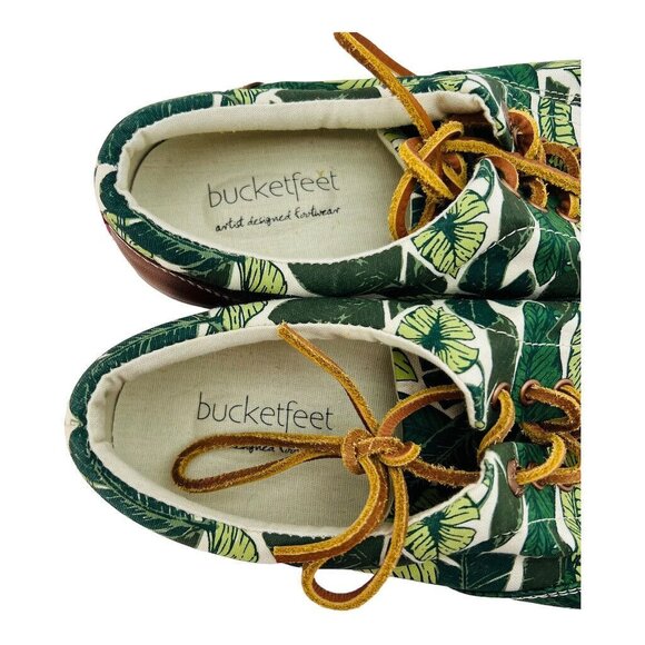 Bucketfeet Mens Tropical Leaf Print Sneakers Size 10 Canvas & Faux Leather - Picture 3 of 13